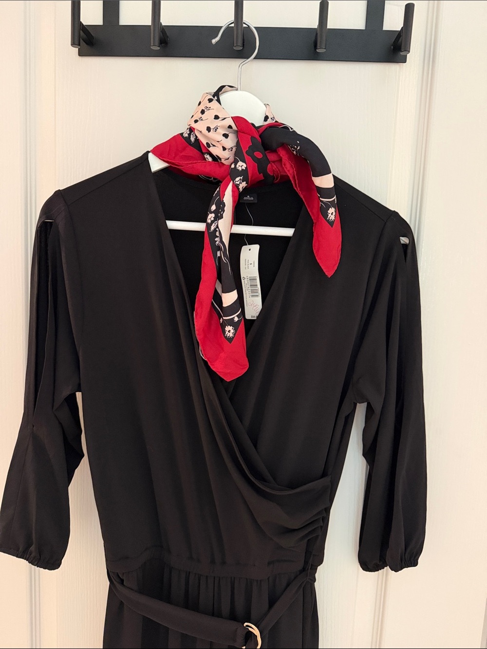 Black Wrap Dress with Belt